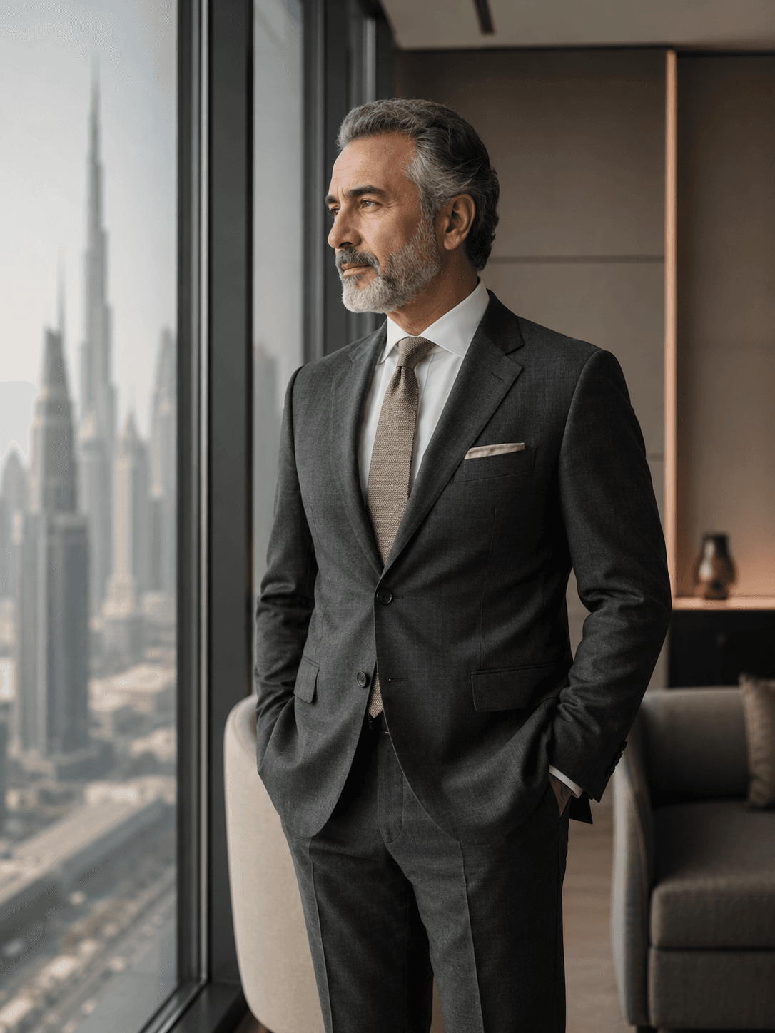 Senior legal counsel at XR Legal, in a modern Dubai office